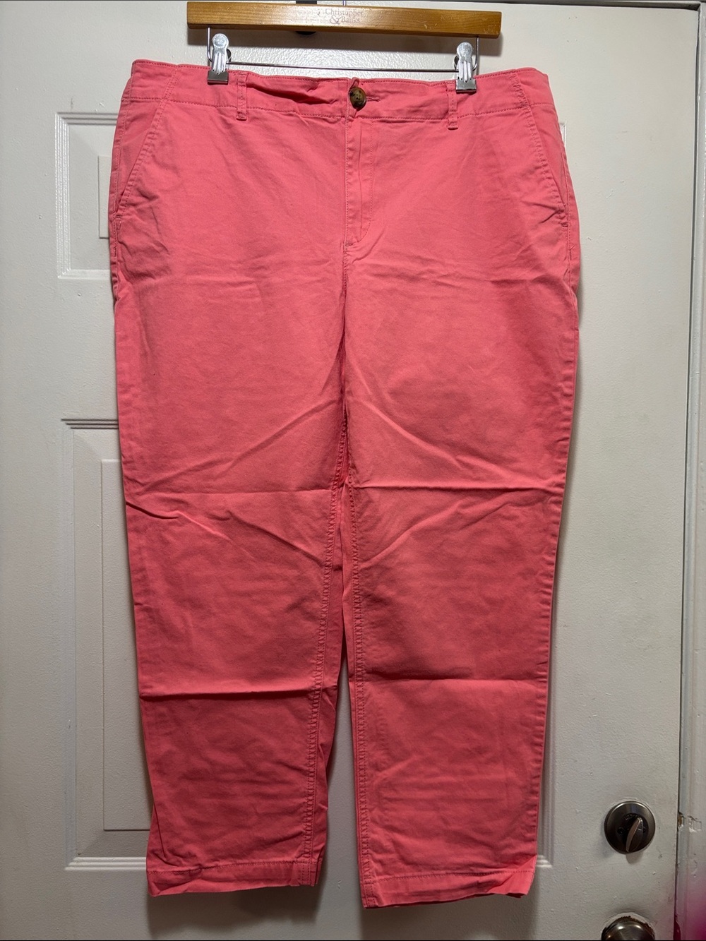 LOFT Light Coral Cropped Chino Pants